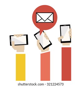 Message concept with Letter design, vector illustration eps 10