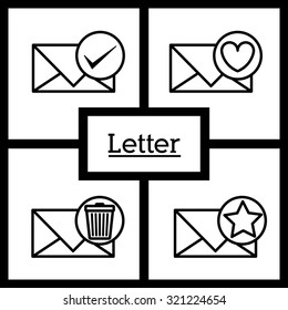 Message concept with Letter design, vector illustration eps 10