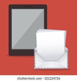 Message concept with Letter design, vector illustration eps 10
