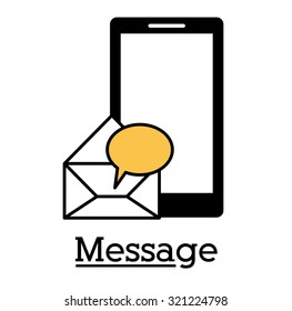Message concept with Letter design, vector illustration eps 10