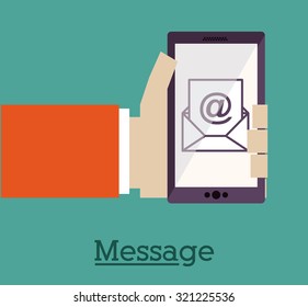 Message concept with Letter design, vector illustration eps 10