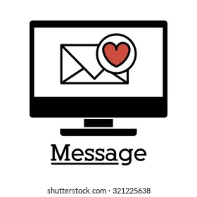 Message concept with Letter design, vector illustration eps 10