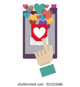 Message concept with Letter design, vector illustration eps 10