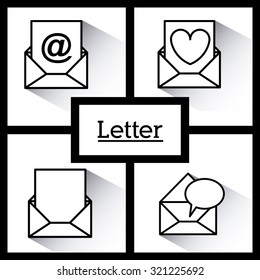 Message concept with Letter design, vector illustration eps 10