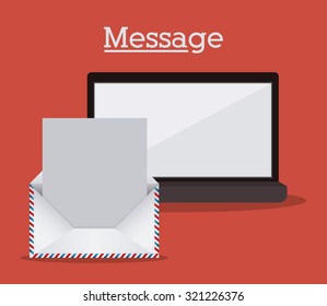Message concept with Letter design, vector illustration eps 10