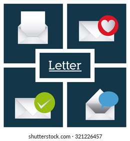 Message concept with Letter design, vector illustration eps 10