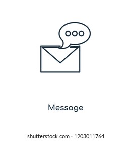 Message concept line icon. Linear Message concept outline symbol design. This simple element illustration can be used for web and mobile UI/UX.