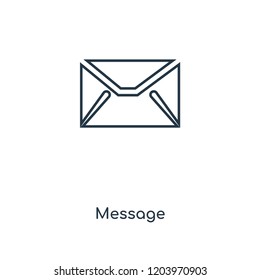 message concept line icon. Linear message concept outline symbol design. This simple element illustration can be used for web and mobile UI/UX.