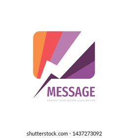 Message concept vector logo template design. Consult creative sign. Talking chat icon.