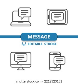 Message - Contact - Contact Us, Communication, Social Media Icons. Professional, pixel perfect icons. EPS 10 format.