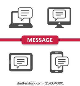 Message - Contact - Contact Us Icons - Communication. Professional, pixel perfect icons. EPS 10 format.