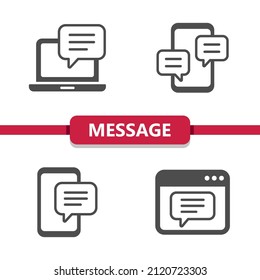 Message - Contact - Contact Us Icons. Professional, pixel perfect icons. EPS 10 format.