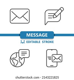 Message - Contact - Contact Us Icons. Professional, pixel perfect icons. EPS 10 format.