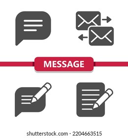 Message - Contact - Contact Us Icons. Professional, pixel perfect icons. EPS 10 format.
