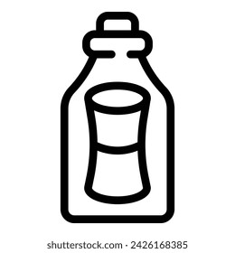 Umrissvektor des Flaschensymbols des Nachrichtencontainers. Signalstopper. Korkglas