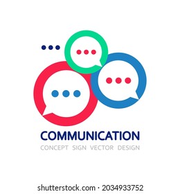 Message. Conversation is speech bubbles. Dialogue icon, social media symbol.Business concept logo. Communication signs, design element. Vector illustration.