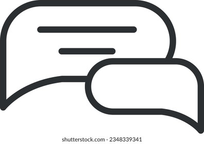 Message and conversation symbol linear icon vector illustration. Communication.