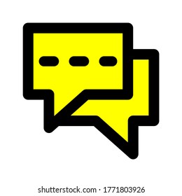mensaje conversación amarilla rellenada