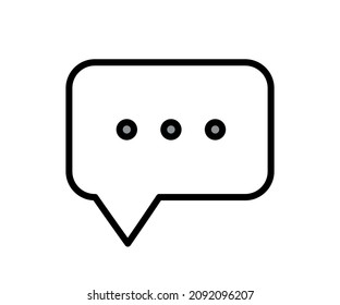 Symbol für Nachricht und Korrespondenz. Legende für Feedback und Kommentar. Schwarze Umrisse einzeln auf weißem Hintergrund.

