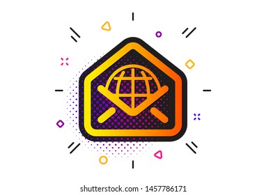 Message correspondence sign. Halftone circles pattern. Web Mail icon. E-mail symbol. Classic flat web Mail icon. Vector