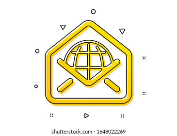 Message correspondence sign. Web Mail icon. E-mail symbol. Yellow circles pattern. Classic web Mail icon. Geometric elements. Vector