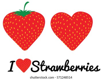 Message in curly typeface 'i love strawberries'