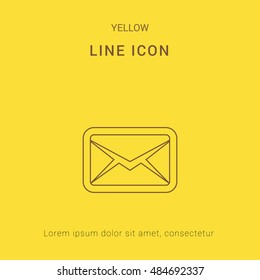 Message Cute yellow thin line icon / logo Design