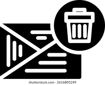 Message Delete Glyph Vector Icon Design