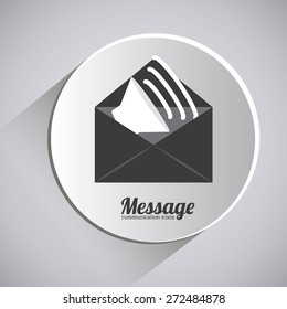 Message design over white background, vector illustration