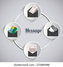 Message design over white background, vector illustration