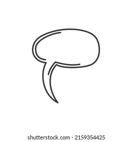Message dialog doodle, speech bubble abstract memo hand drawn doodle style design element. Vector chat box icon, chatting dialogue or conversation bubble. Abstract note balloon with information