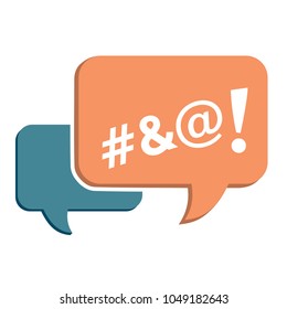 Message, dialog, icon. White background.

