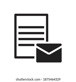 símbolo de signo de icono de documento de mensaje