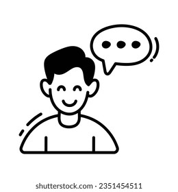 Icono de diseño del doodle de mensajes Símbolo de negocio sobre archivo EPS 10 de fondo blanco