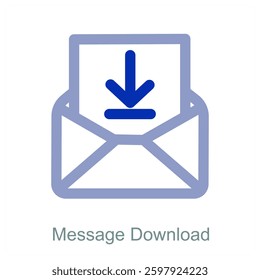 Message Download and communication icon concept