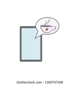 message to drink coffee colored icon. Element of colored coffee icon for mobile concept and web apps. Color message to drink coffee icon can be used for web and mobile