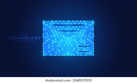 Message electronic mail. Modern digital low polygon style