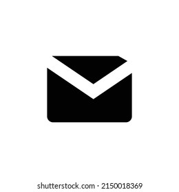 Message email full black color vector icon design illustration