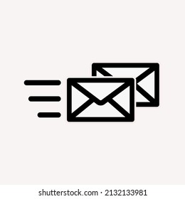 Ilustración vectorial del símbolo del icono de correo electrónico del mensaje. Iconos vectoriales de estilo negro de alta calidad