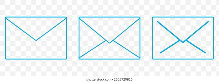 Message email icon symbol vector illustration. Email Envelope Icon with Notification Badge for Digital Communication , email icon set on transparent background EPS 10.