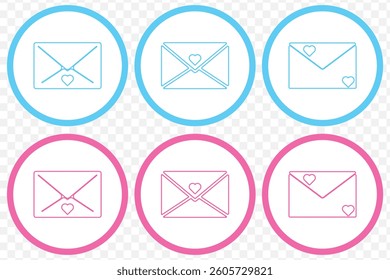 Message email icon symbol vector illustration. Email Envelope Icon with Notification Badge for Digital Communication , email icon set on transparent background EPS 10.