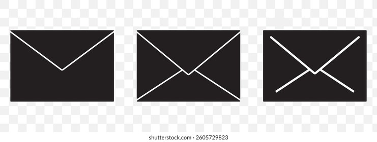 Message email icon symbol vector illustration. Email Envelope Icon with Notification Badge for Digital Communication , email icon set on transparent background EPS 10.