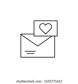 Message, email, love, heart icon. Simple line, outline vector of information transfer icons for ui and ux, website or mobile application