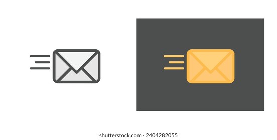 Mensaje Correo electrónico envío concepto moderno logotipo vectorial de icono en dos estilos diferentes de fondo.