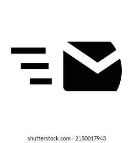 Message email sent icon vector simple flat design 