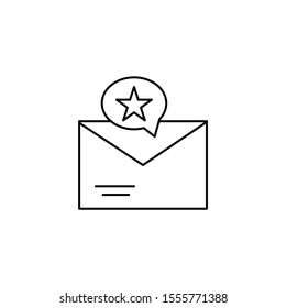 Message, email, star icon. Simple line, outline vector of information transfer icons for ui and ux, website or mobile application