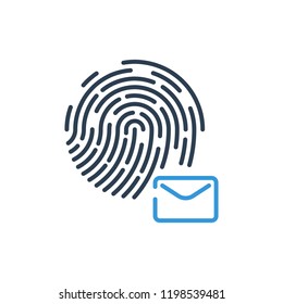 message and email symbol. fingerprint icon vector