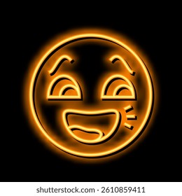 message emoji neon light sign vector. message emoji illustration