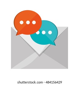 message envelope and  conversation bubble icon