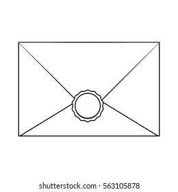 message envelope with decorated seal mail icon image vector illustration design 